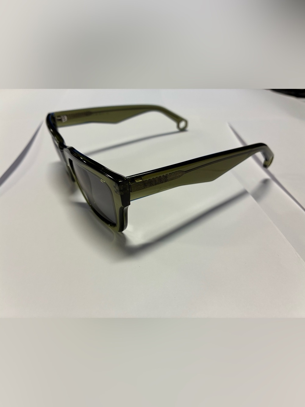 Velez Chunky Olive Green Square Sunglasses